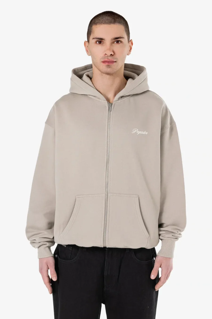 Colfa Oversized Sweat Jacket Washed Dark Stone