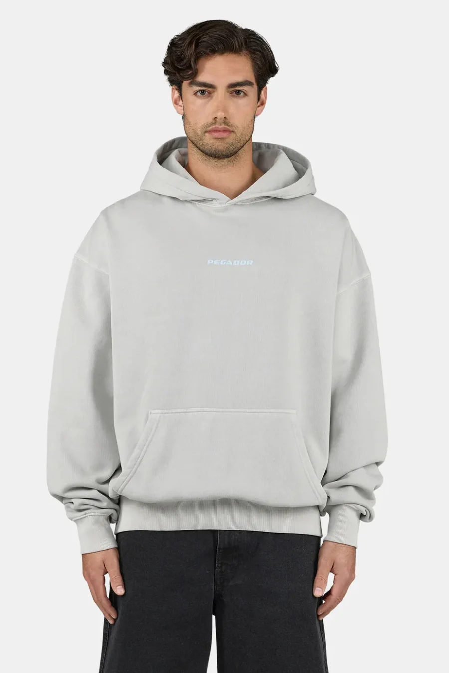 Colne Oversized Hoodie Vintage Light Grey Dream Blue
