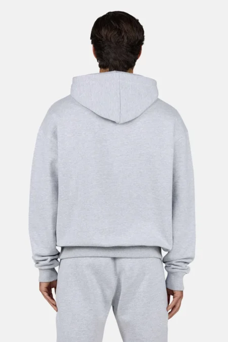 Logo Oversized Hoodie Heather Grey Black-1