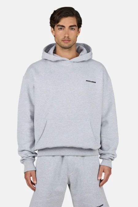 Logo Oversized Hoodie Heather Grey Black