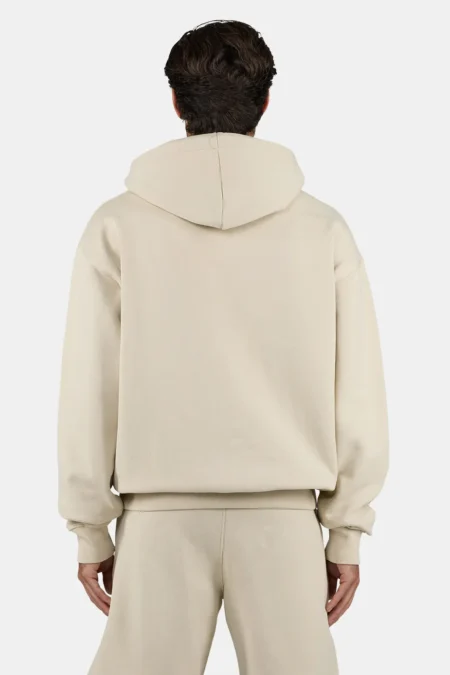 Logo Oversized Hoodie Washed Light Beige White-1