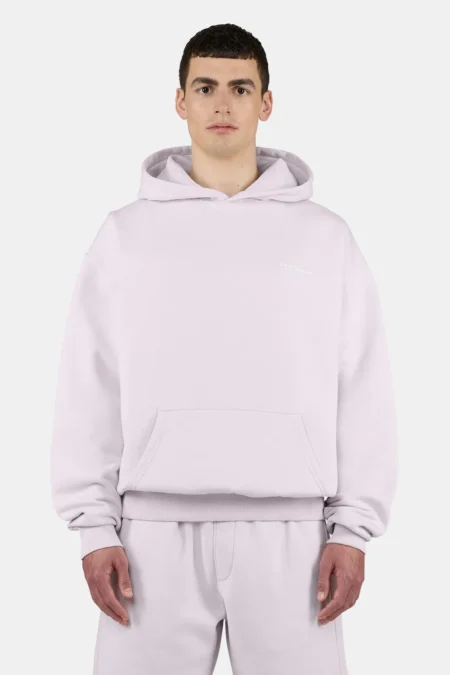 Logo Oversized Hoodie Washed Light Lilac White