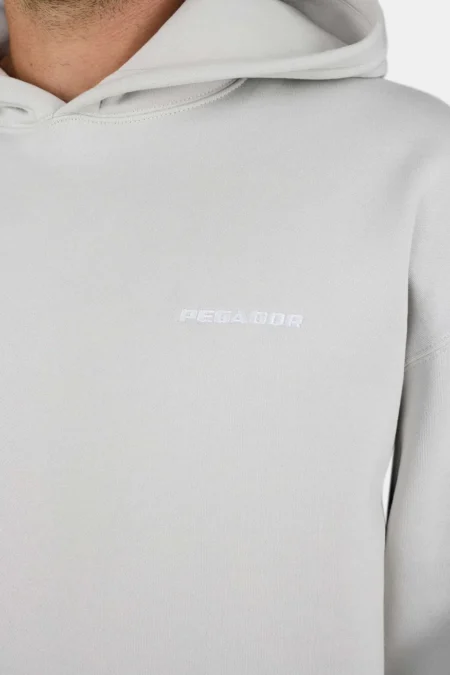 Logo Oversized Hoodie Washed Pure Grey White-2