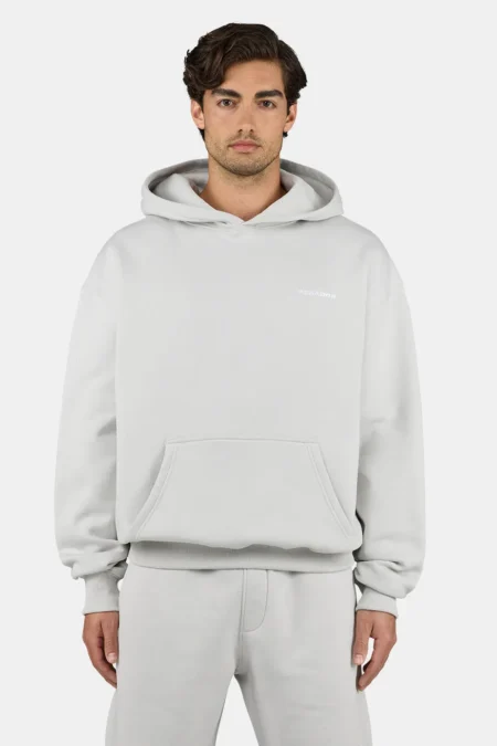 Logo Oversized Hoodie Washed Pure Grey White