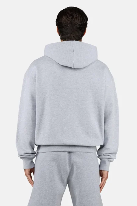 Logo Oversized Sweat Jacket Heather Grey Black-1