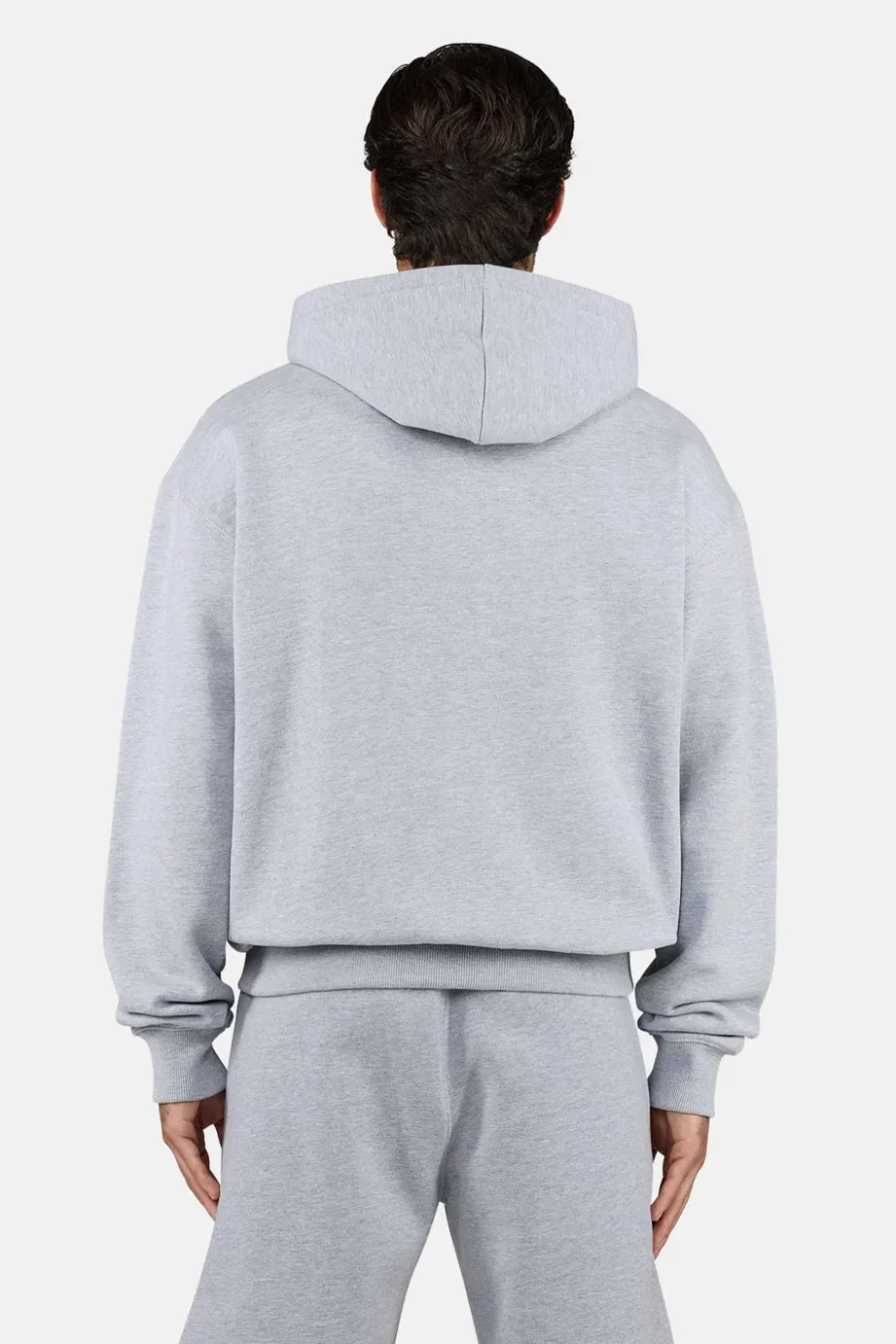 Logo Oversized Sweat Jacket Heather Grey Black-1
