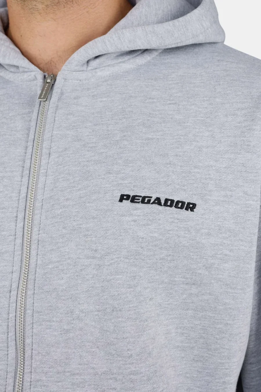 Logo Oversized Sweat Jacket Heather Grey Black-2
