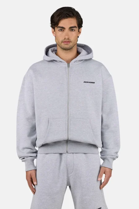 Logo Oversized Sweat Jacket Heather Grey Black