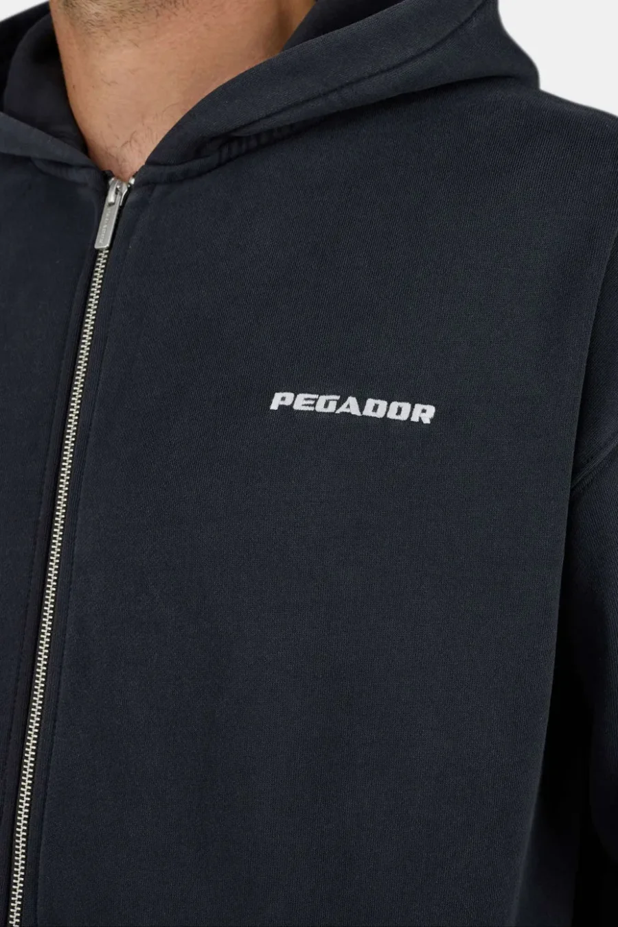Logo Oversized Sweat Jacket Vintage Black White-2