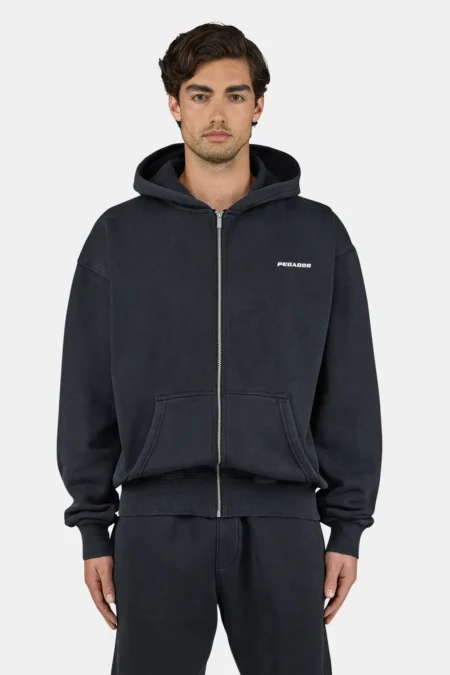 Logo Oversized Sweat Jacket Vintage Black White
