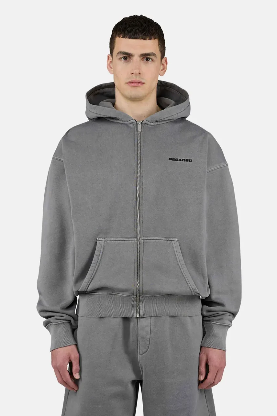 Logo Oversized Sweat Jacket Vintage Grey