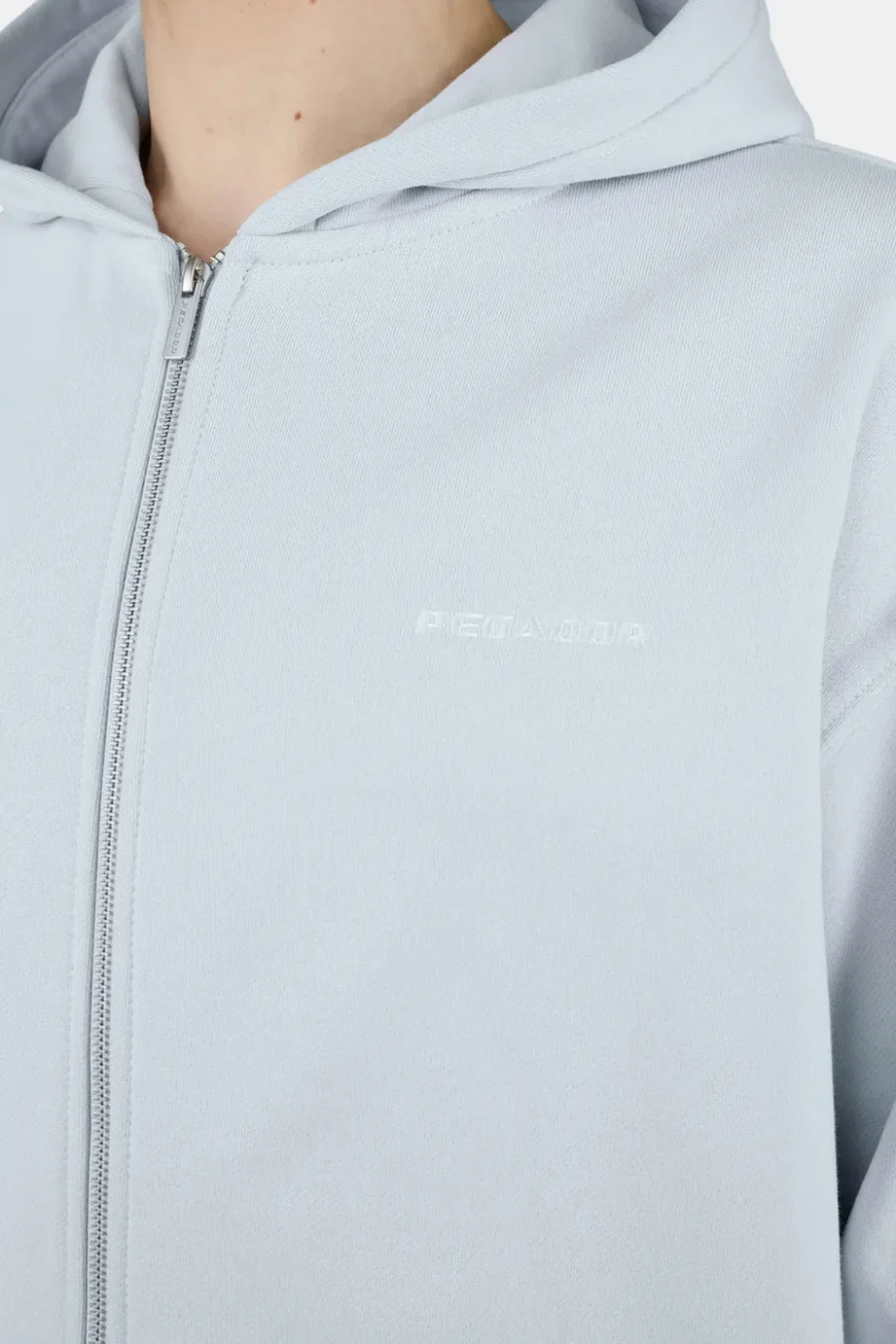 Logo Oversized Sweat Jacket Washed Dream Blue White-2