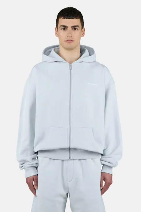 Logo Oversized Sweat Jacket Washed Dream Blue White