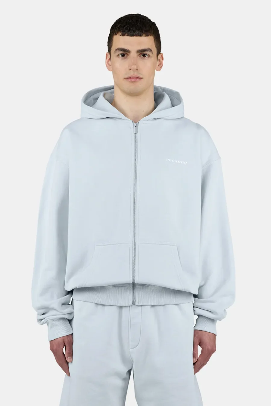 Logo Oversized Sweat Jacket Washed Dream Blue White