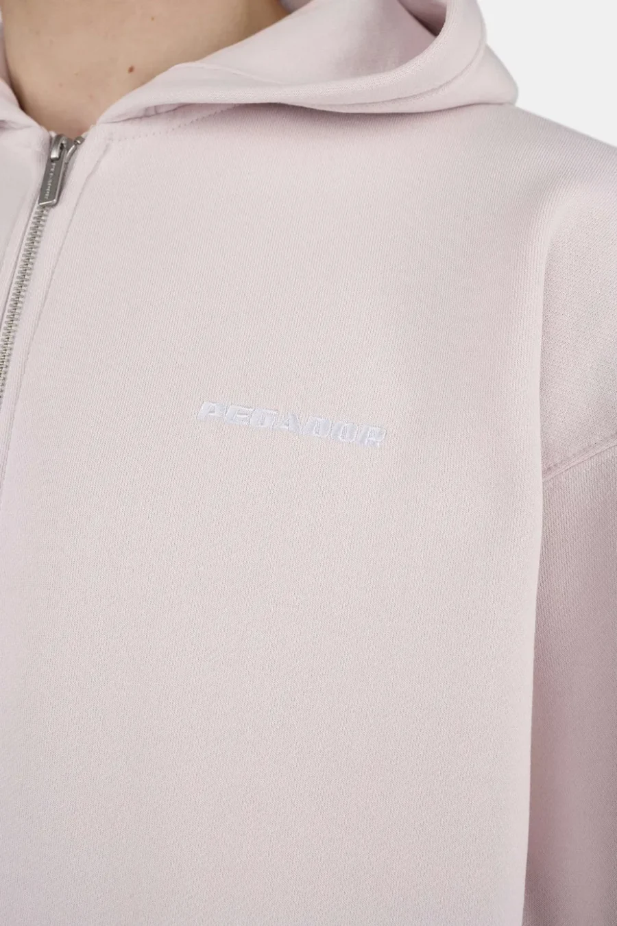 Logo Oversized Sweat Jacket Washed Light Lilac White-2