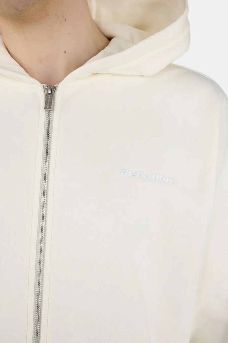Logo Oversized Sweat Jacket Washed Unbleached White-2