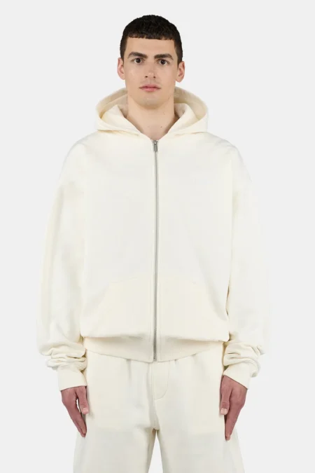Logo Oversized Sweat Jacket Washed Unbleached White