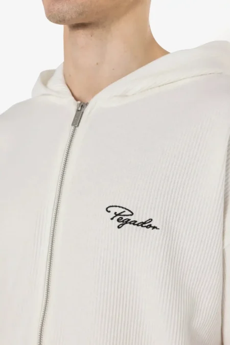 Signar Oversized Rib Jacket Washed Warm White Black-2