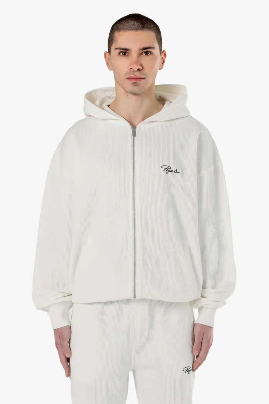 Signar Oversized Rib Jacket Washed Warm White Black